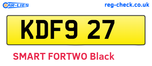 KDF927 are the vehicle registration plates.