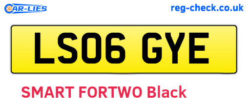LS06GYE are the vehicle registration plates.