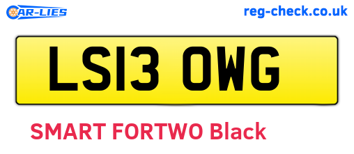 LS13OWG are the vehicle registration plates.