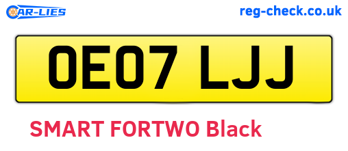 OE07LJJ are the vehicle registration plates.
