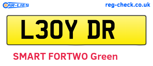 L30YDR are the vehicle registration plates.
