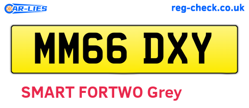MM66DXY are the vehicle registration plates.