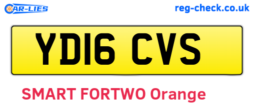 YD16CVS are the vehicle registration plates.
