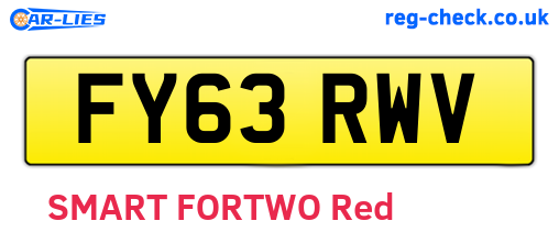 FY63RWV are the vehicle registration plates.