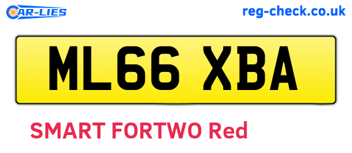 ML66XBA are the vehicle registration plates.