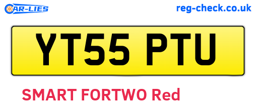 YT55PTU are the vehicle registration plates.