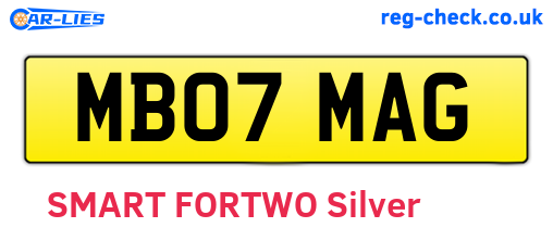 MB07MAG are the vehicle registration plates.
