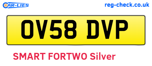 OV58DVP are the vehicle registration plates.