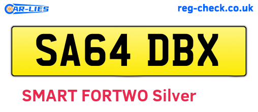 SA64DBX are the vehicle registration plates.