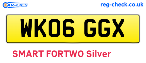 WK06GGX are the vehicle registration plates.