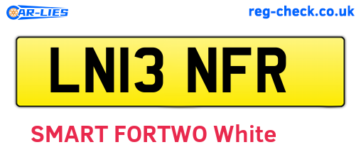 LN13NFR are the vehicle registration plates.