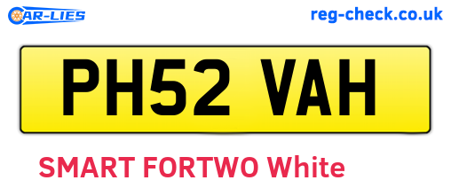 PH52VAH are the vehicle registration plates.