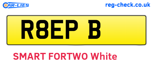 R8EPB are the vehicle registration plates.