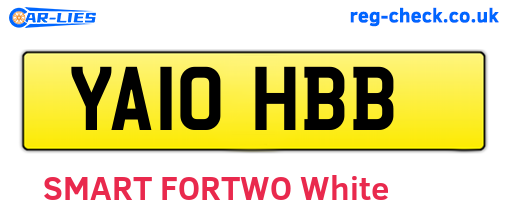 YA10HBB are the vehicle registration plates.