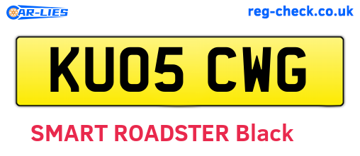 KU05CWG are the vehicle registration plates.