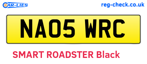NA05WRC are the vehicle registration plates.