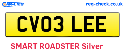 CV03LEE are the vehicle registration plates.