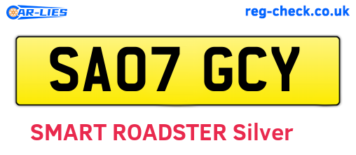 SA07GCY are the vehicle registration plates.