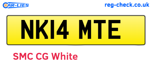 NK14MTE are the vehicle registration plates.