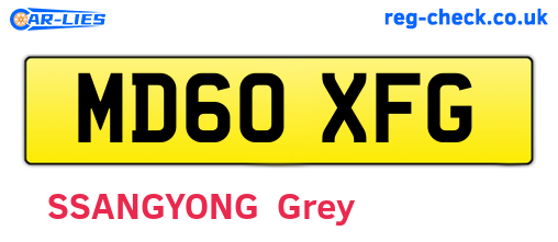 MD60XFG are the vehicle registration plates.