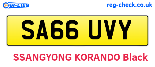 SA66UVY are the vehicle registration plates.