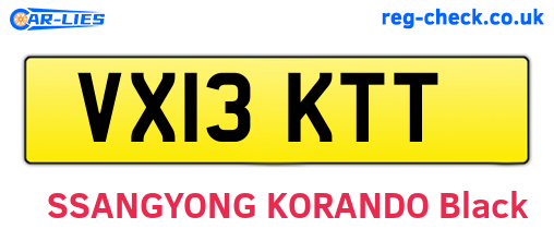 VX13KTT are the vehicle registration plates.