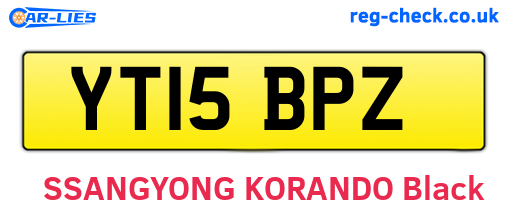 YT15BPZ are the vehicle registration plates.