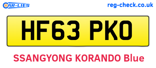 HF63PKO are the vehicle registration plates.
