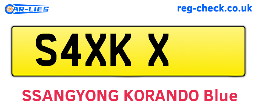 S4XKX are the vehicle registration plates.