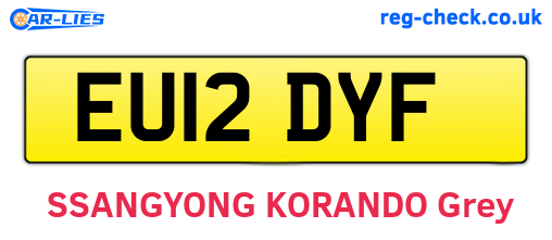 EU12DYF are the vehicle registration plates.