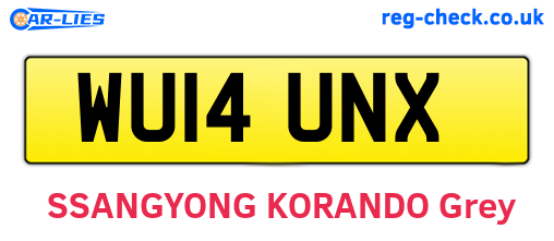 WU14UNX are the vehicle registration plates.