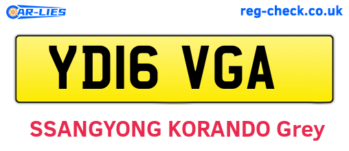 YD16VGA are the vehicle registration plates.