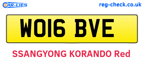 WO16BVE are the vehicle registration plates.