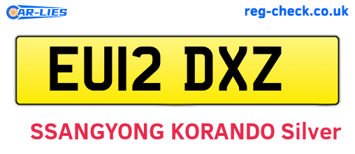 EU12DXZ are the vehicle registration plates.