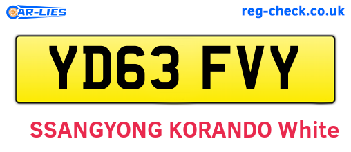 YD63FVY are the vehicle registration plates.