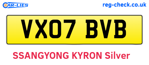 VX07BVB are the vehicle registration plates.