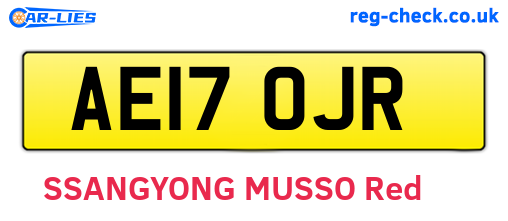 AE17OJR are the vehicle registration plates.