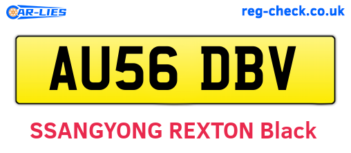 AU56DBV are the vehicle registration plates.