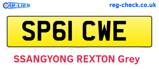 SP61CWE are the vehicle registration plates.