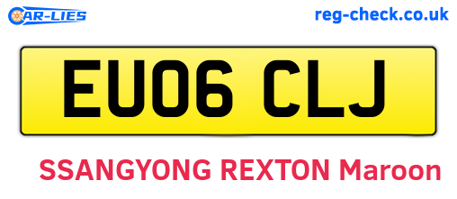 EU06CLJ are the vehicle registration plates.