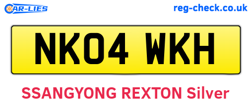 NK04WKH are the vehicle registration plates.