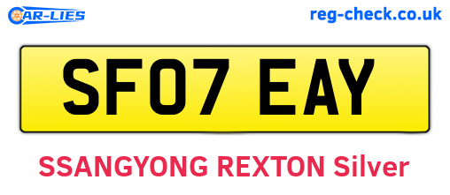 SF07EAY are the vehicle registration plates.