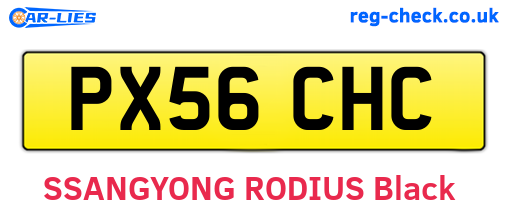 PX56CHC are the vehicle registration plates.