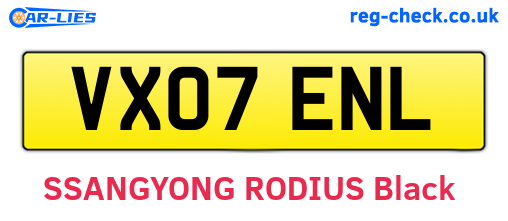 VX07ENL are the vehicle registration plates.