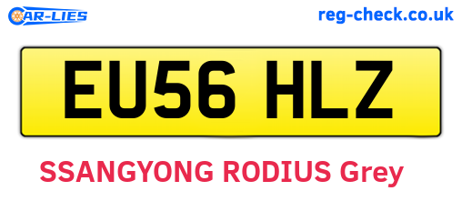 EU56HLZ are the vehicle registration plates.