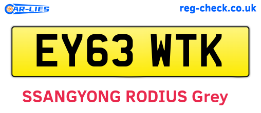 EY63WTK are the vehicle registration plates.
