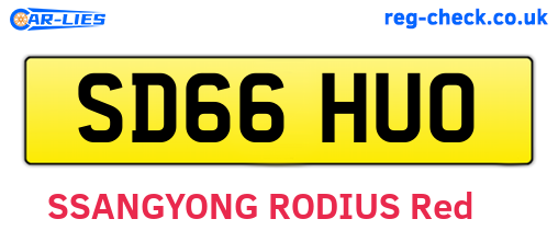SD66HUO are the vehicle registration plates.
