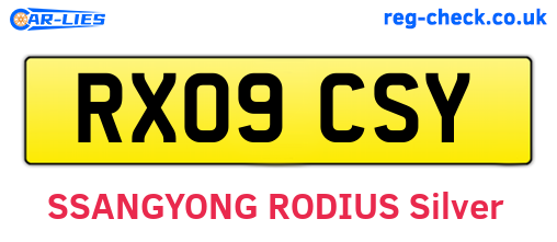 RX09CSY are the vehicle registration plates.
