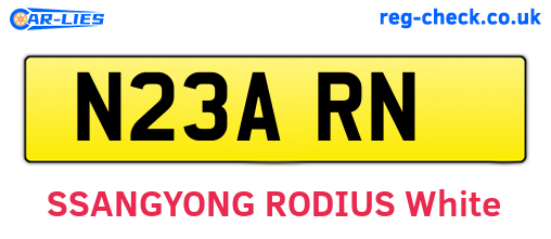 N23ARN are the vehicle registration plates.