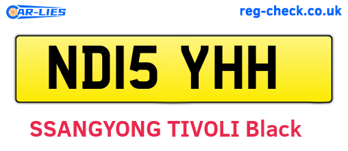 ND15YHH are the vehicle registration plates.